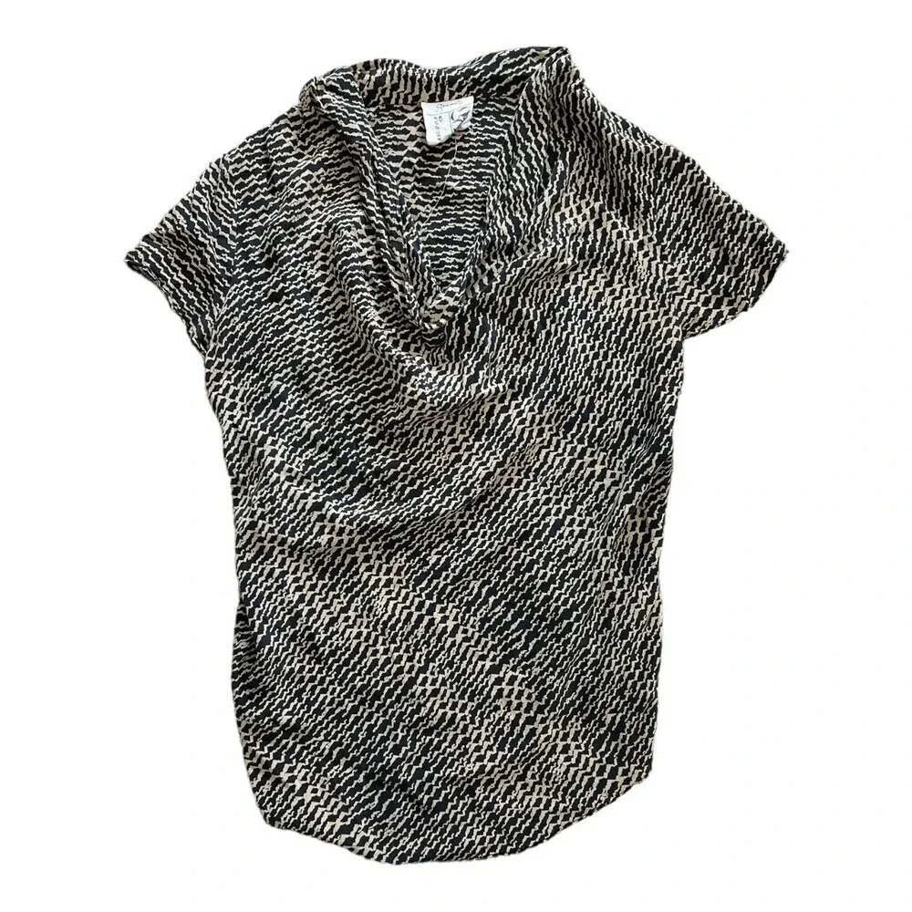 Gemma for Co Op Barneys New York Brown Animal Print Silk Blouse S